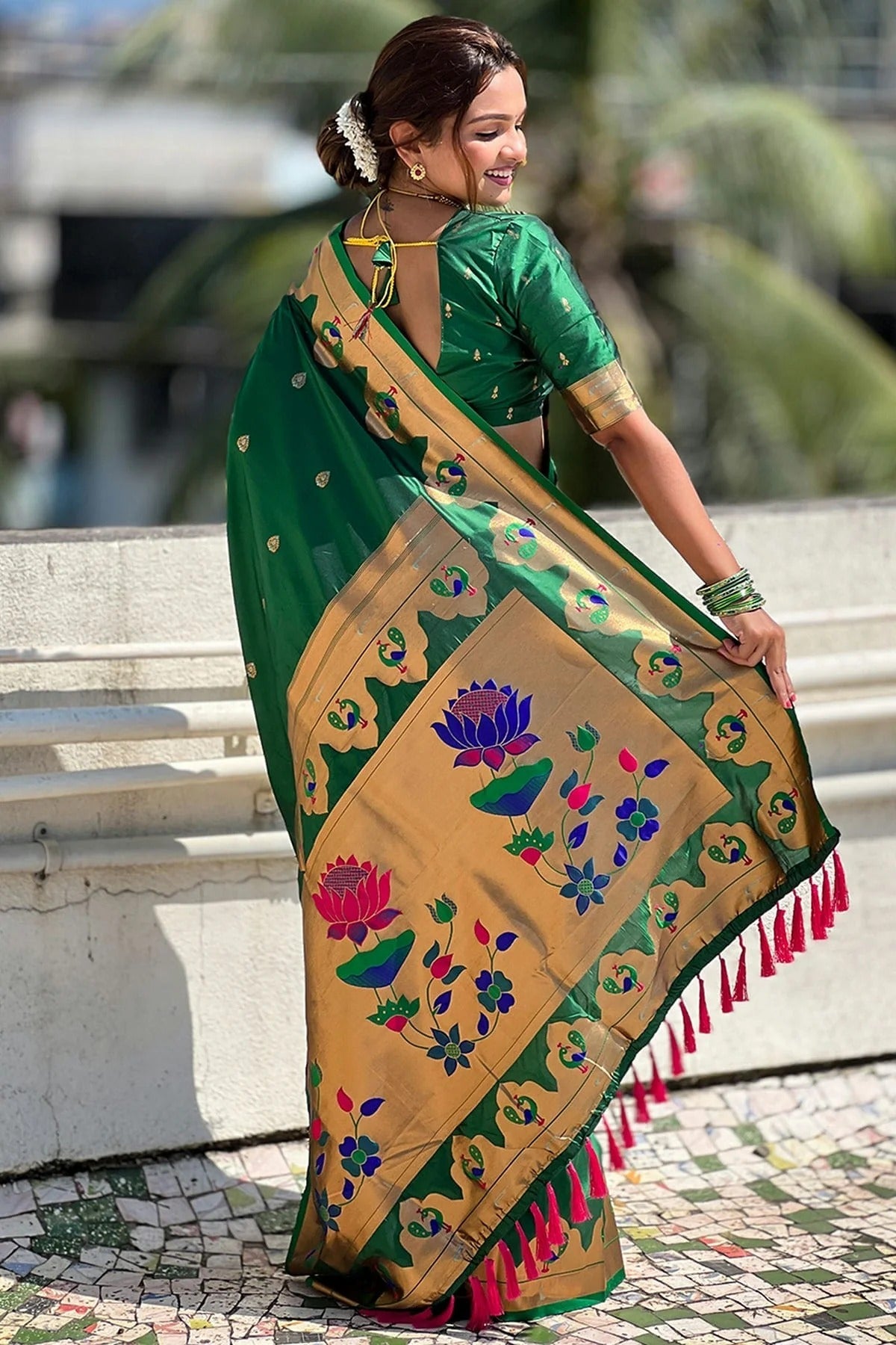 Green Colour Paithani Silk Paithani Saree SD1110951 A