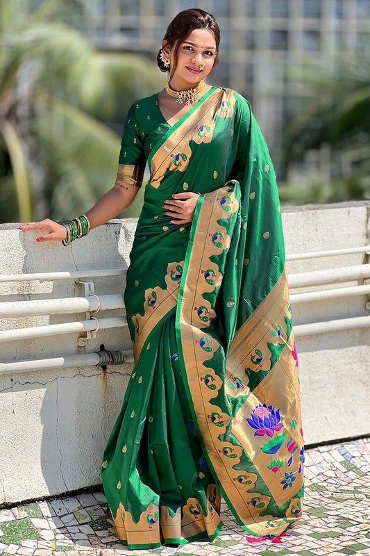 Green Colour Paithani Silk Paithani Saree SD1110951