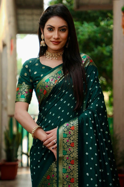 Green Colour Paithani Silk Traditional Saree SD1110931 A