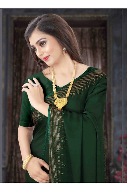 Green Colour Pure Satin Designer Saree SD1120701 A