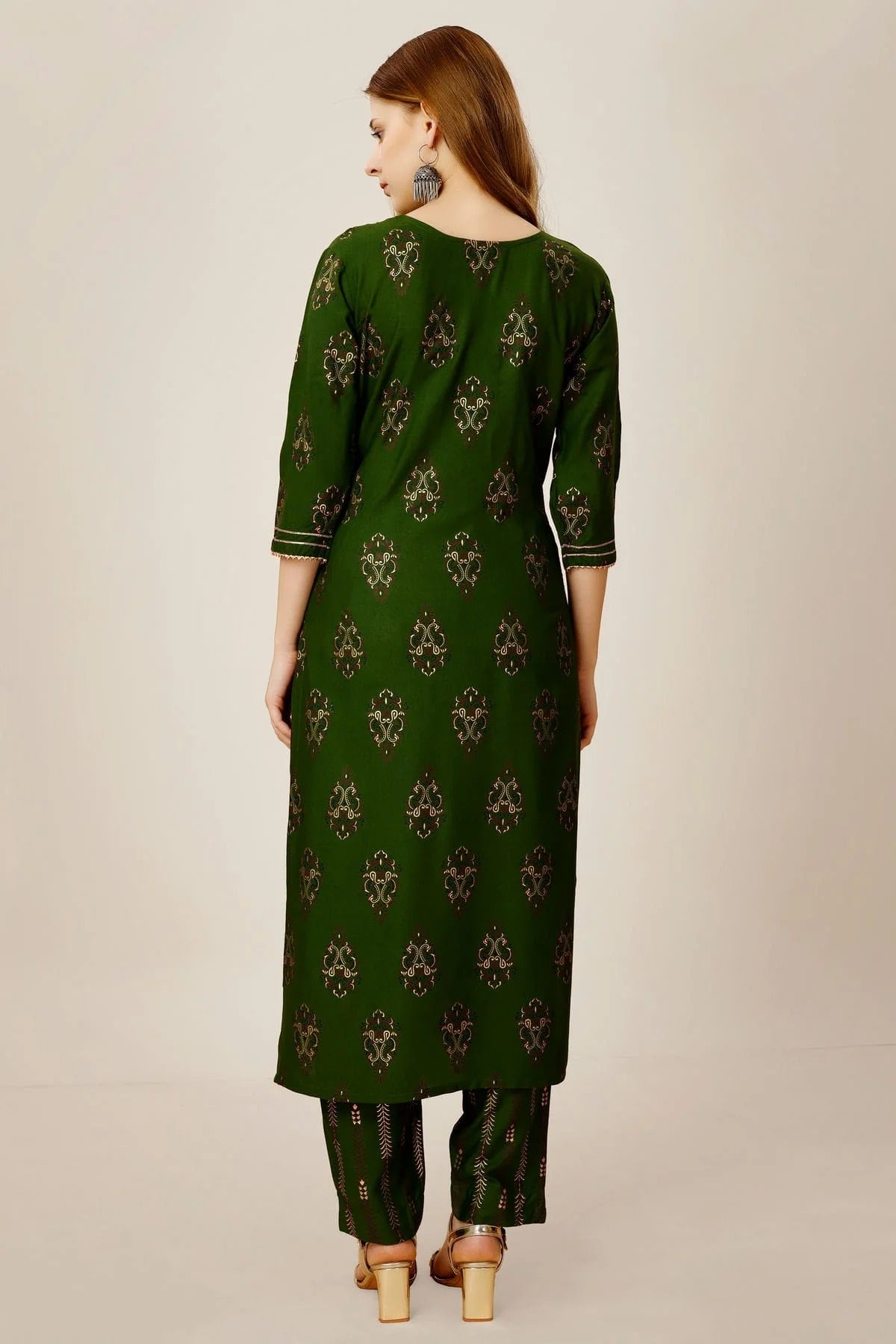 Green Colour Rayon Kurta And Pant Set KR1111306 A