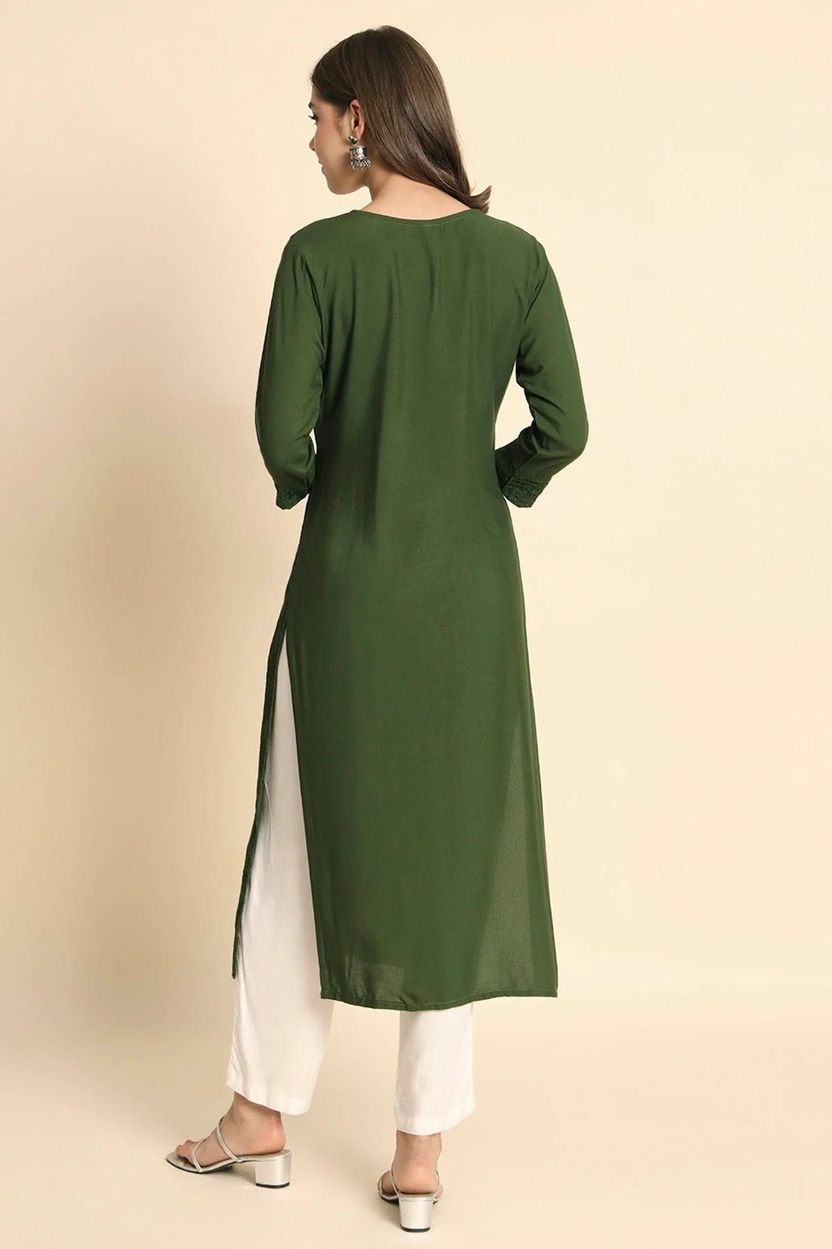 Green Colour Rayon Kurti KR1111102 A