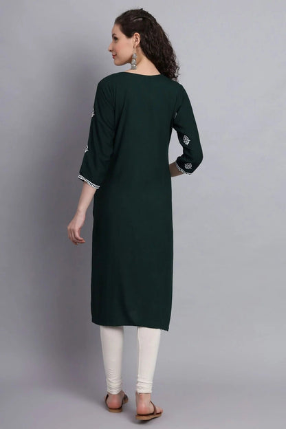 Green Colour Rayon Kurti KR1111127 A
