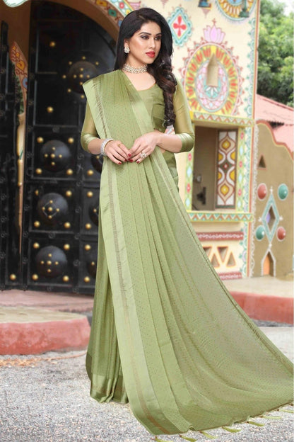 Green Colour Satin Designer Saree SD1120596 A