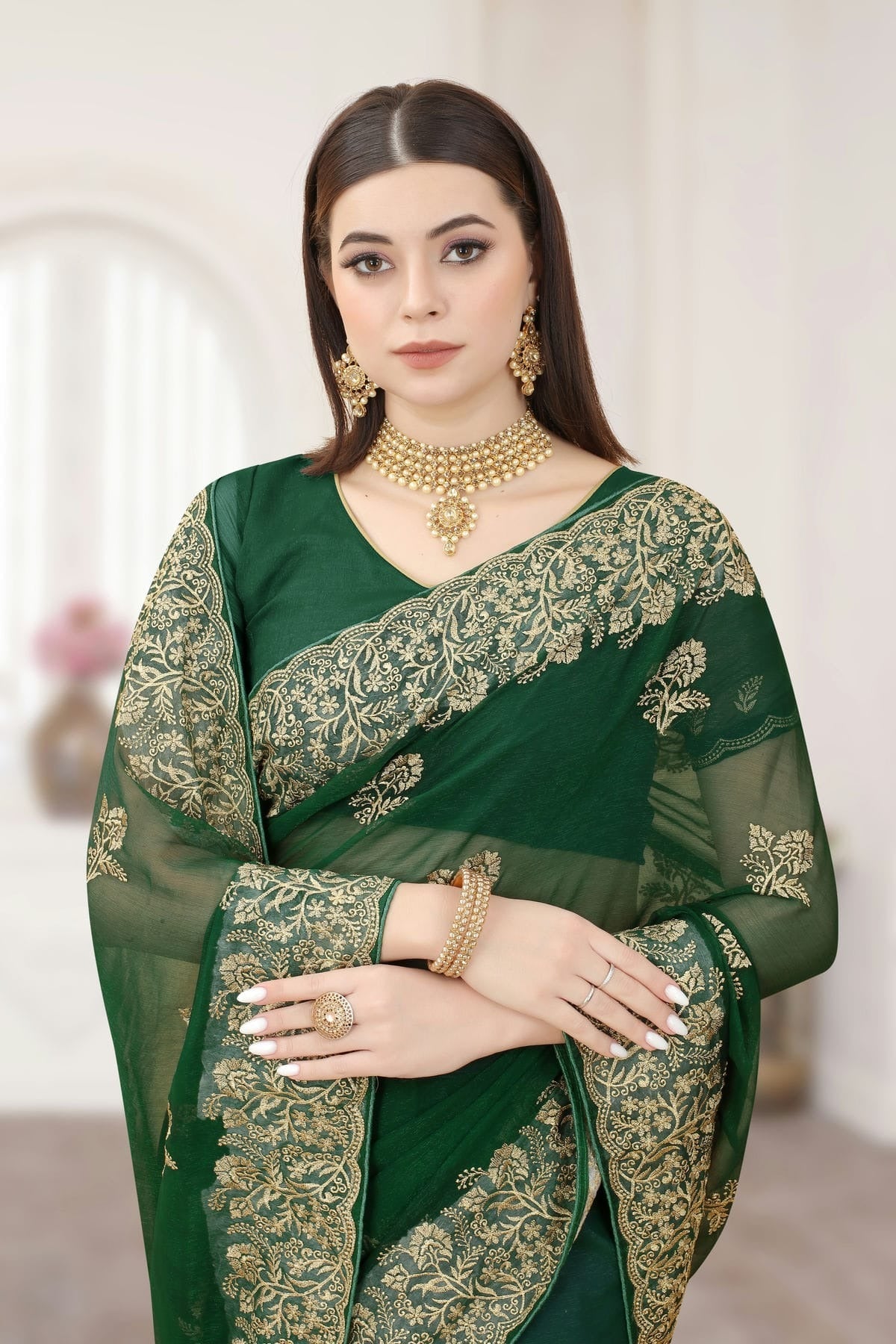 Green Colour Silk Designer Saree LC1121301 A