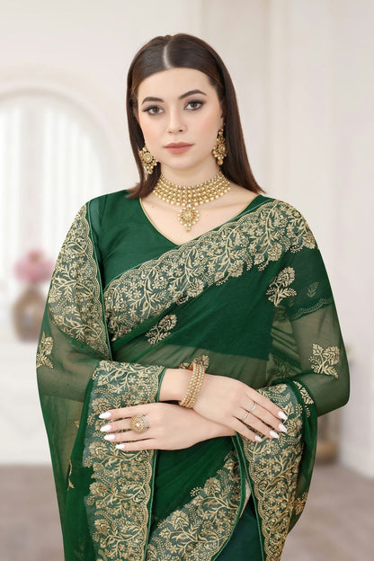Green Colour Silk Designer Saree LC1121301 A
