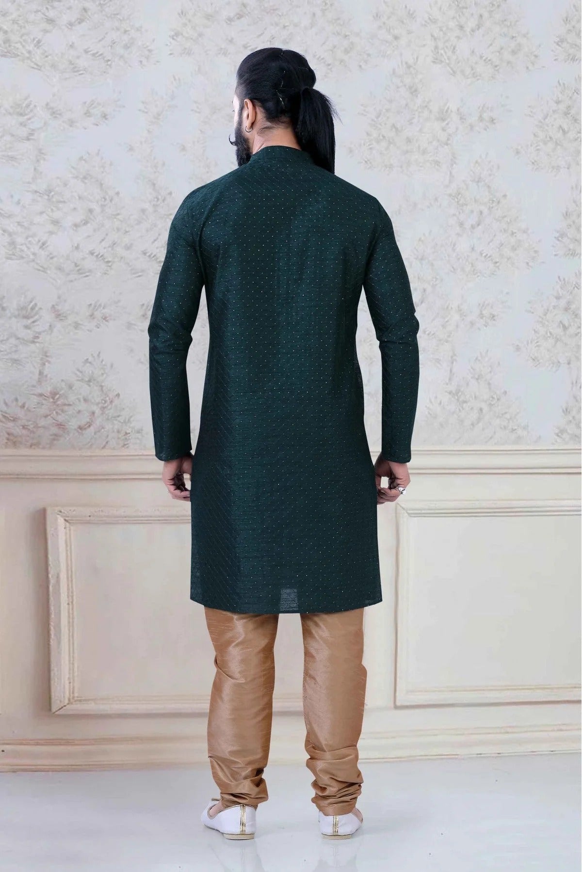 Green Colour Silk Festival Wear Kurta Pajama KP1130070 A
