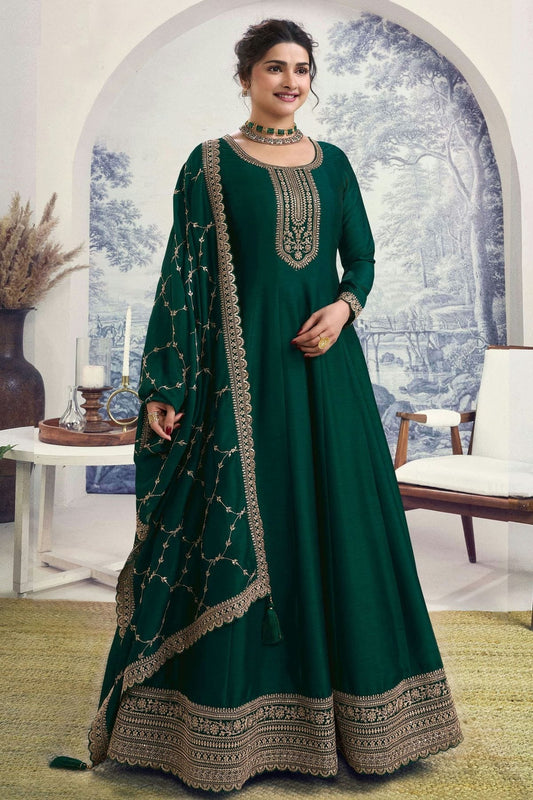 Green Colour Silk Georgette Anarkali Suit SM1110670