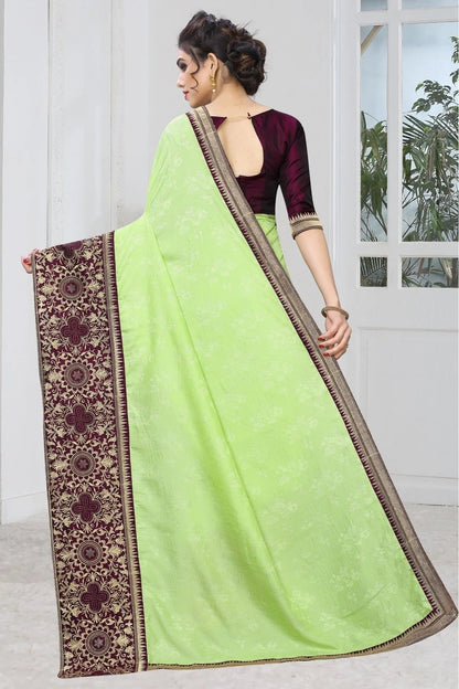 Green Colour Silk Jacqaurd Embroidery Saree SD1120830 A