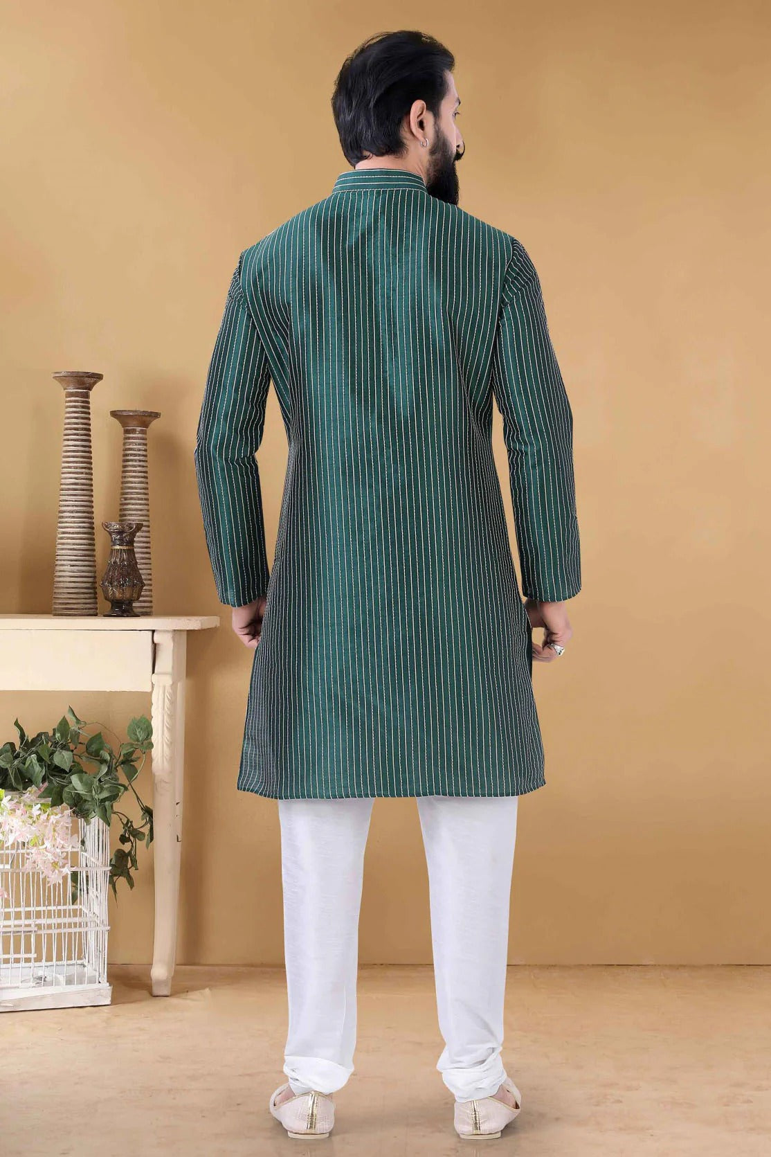 Green Colour Silk Kurta Pajama KP1130113 A