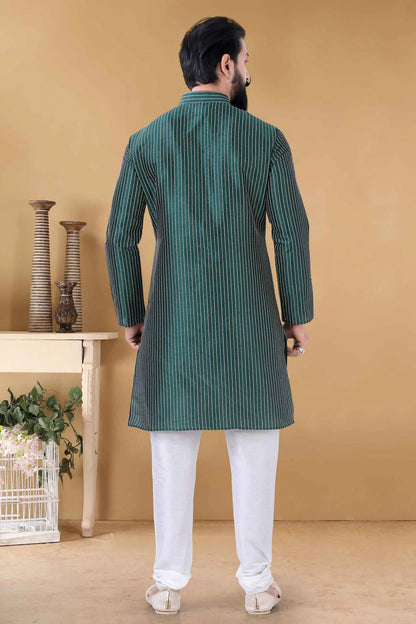 Green Colour Silk Kurta Pajama KP1130113 A