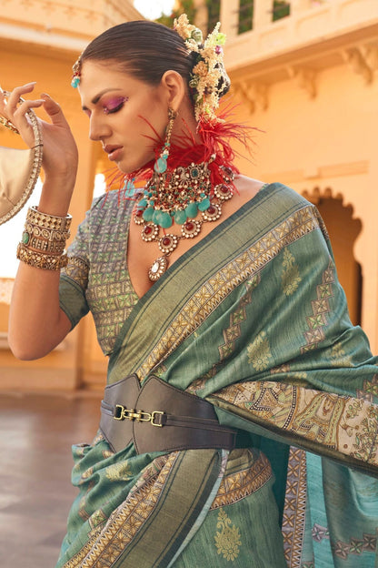 Green Colour Silk Saree SD1110355 A