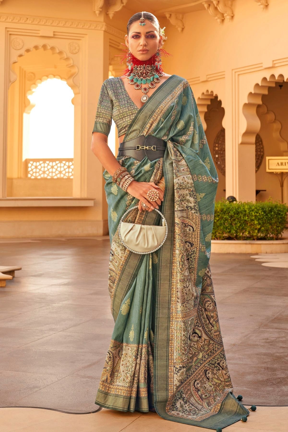 Green Colour Silk Saree SD1110355