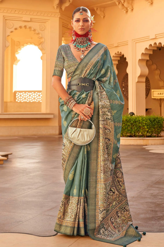 Green Colour Silk Saree SD1110355