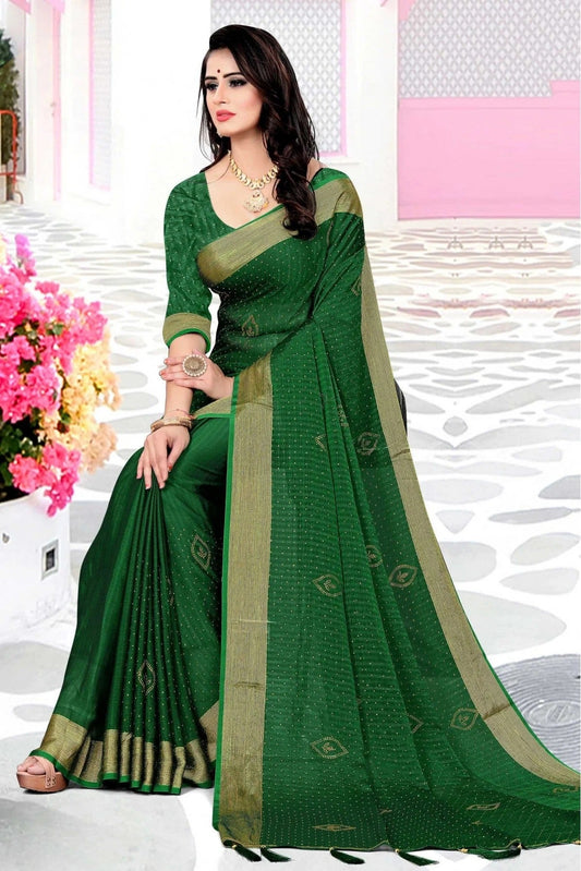 Green Colour Silk Satin Designer Saree SD1120080