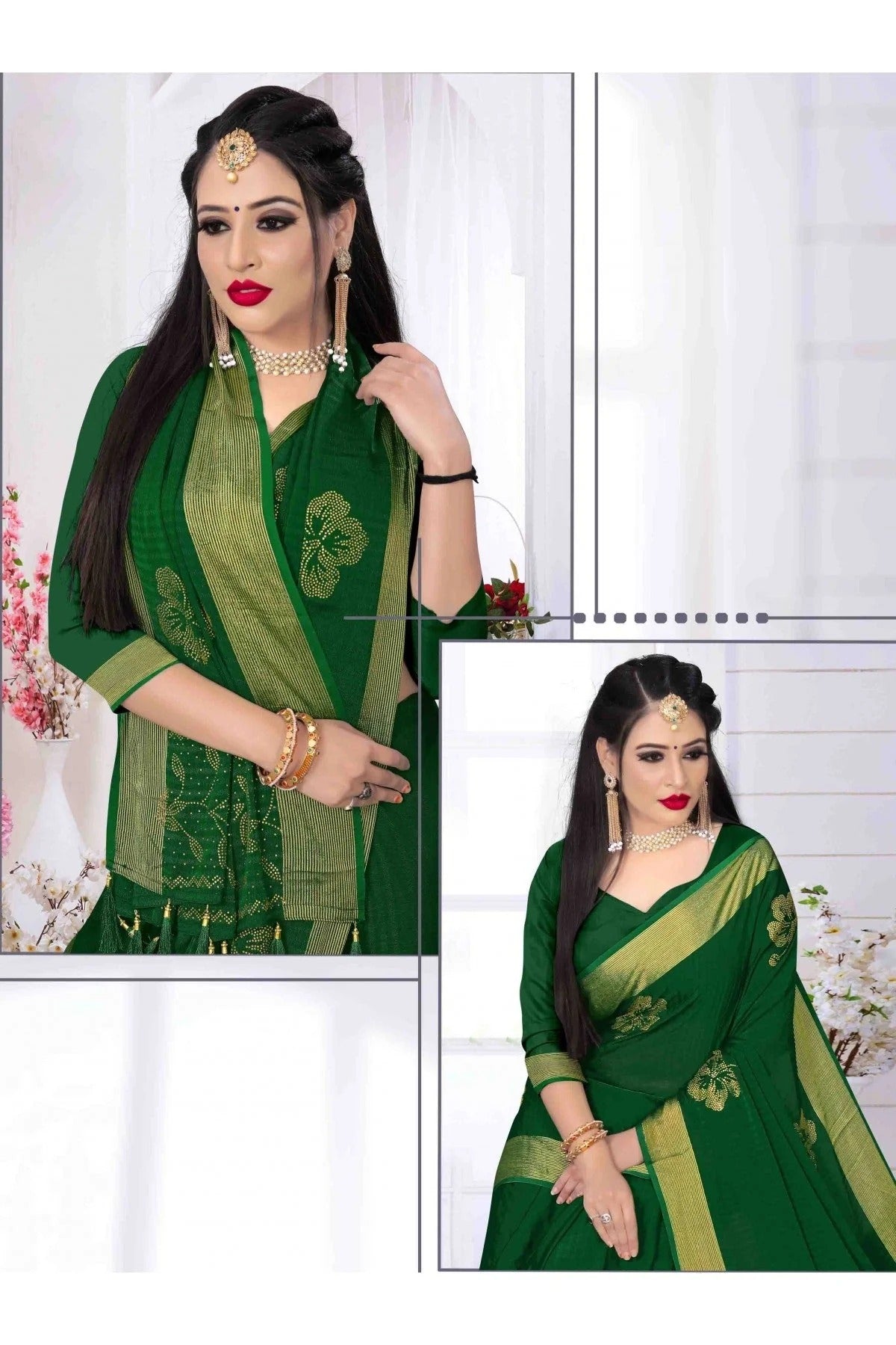 Green Colour Silk Satin Designer Saree SD1120635 A