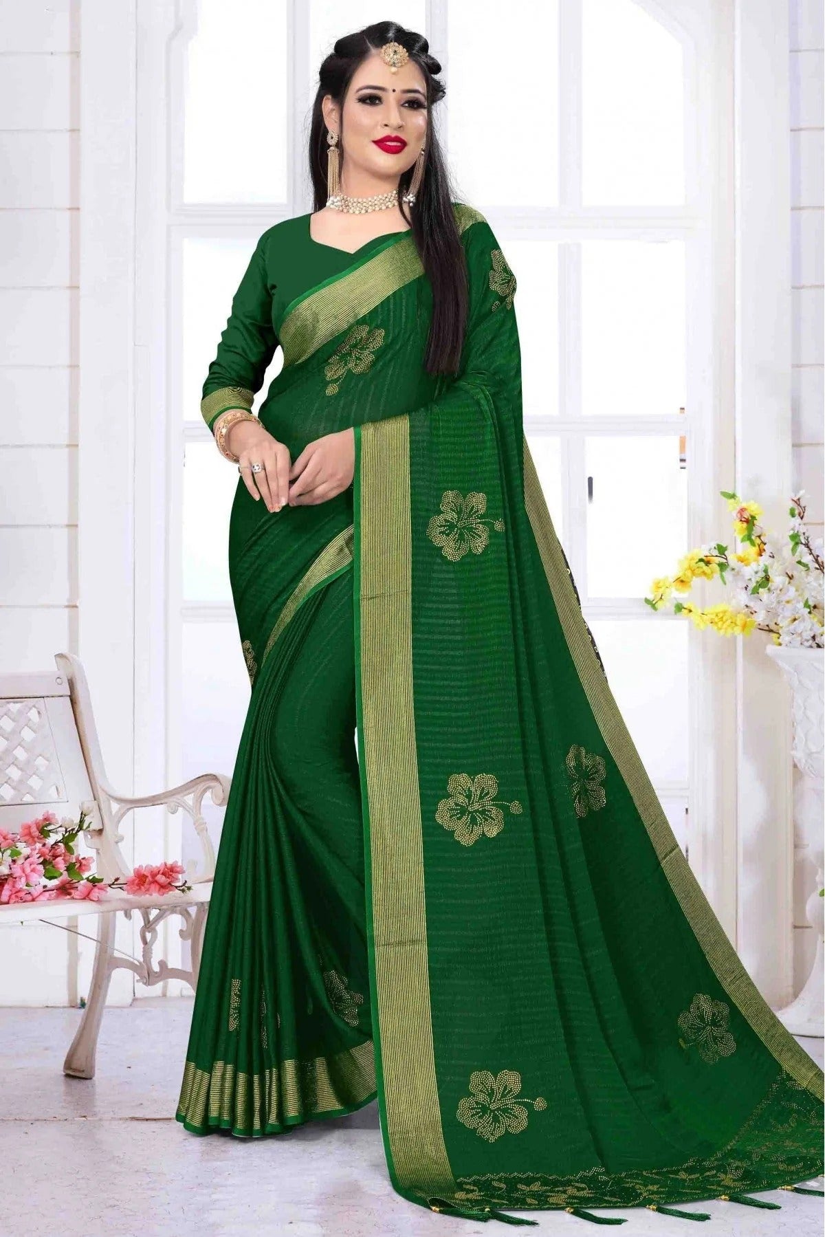 Green Colour Silk Satin Designer Saree SD1120635