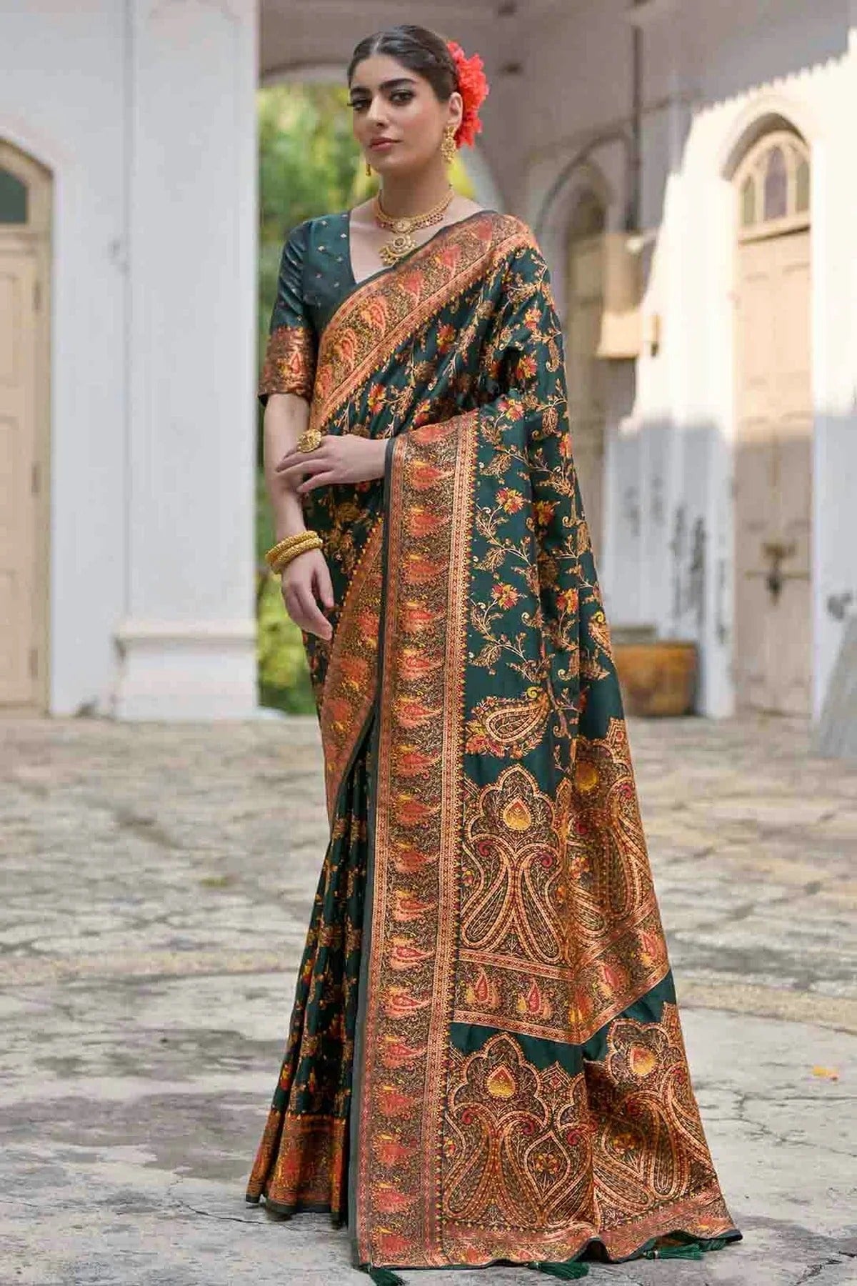 Green Colour Silk Traditional Saree SD1260046 A