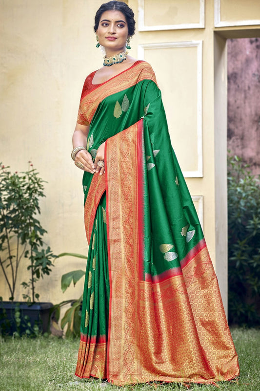 Green Colour Silk Woven Work Traditional Saree SD1102772