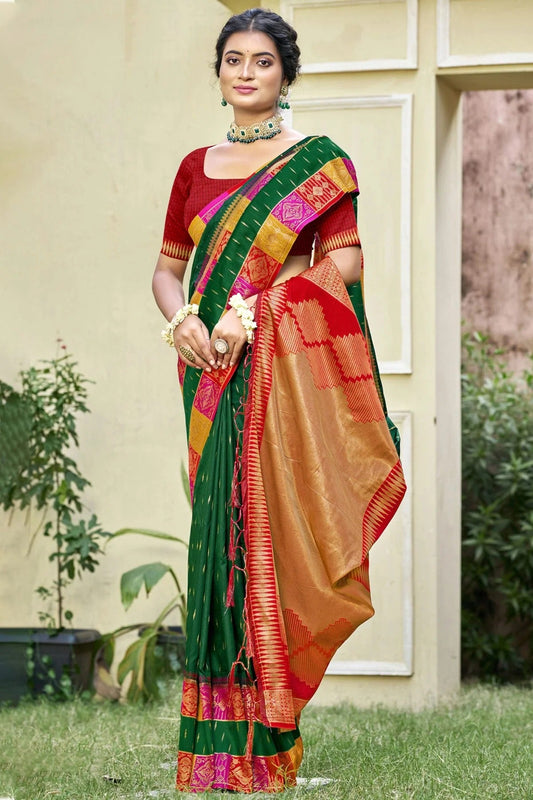 Green Colour Silk Woven Work Traditional Saree SD1102800