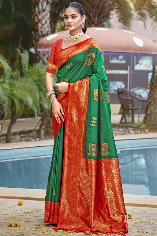 Green Colour Silk Woven Work Traditional Saree SD1102942