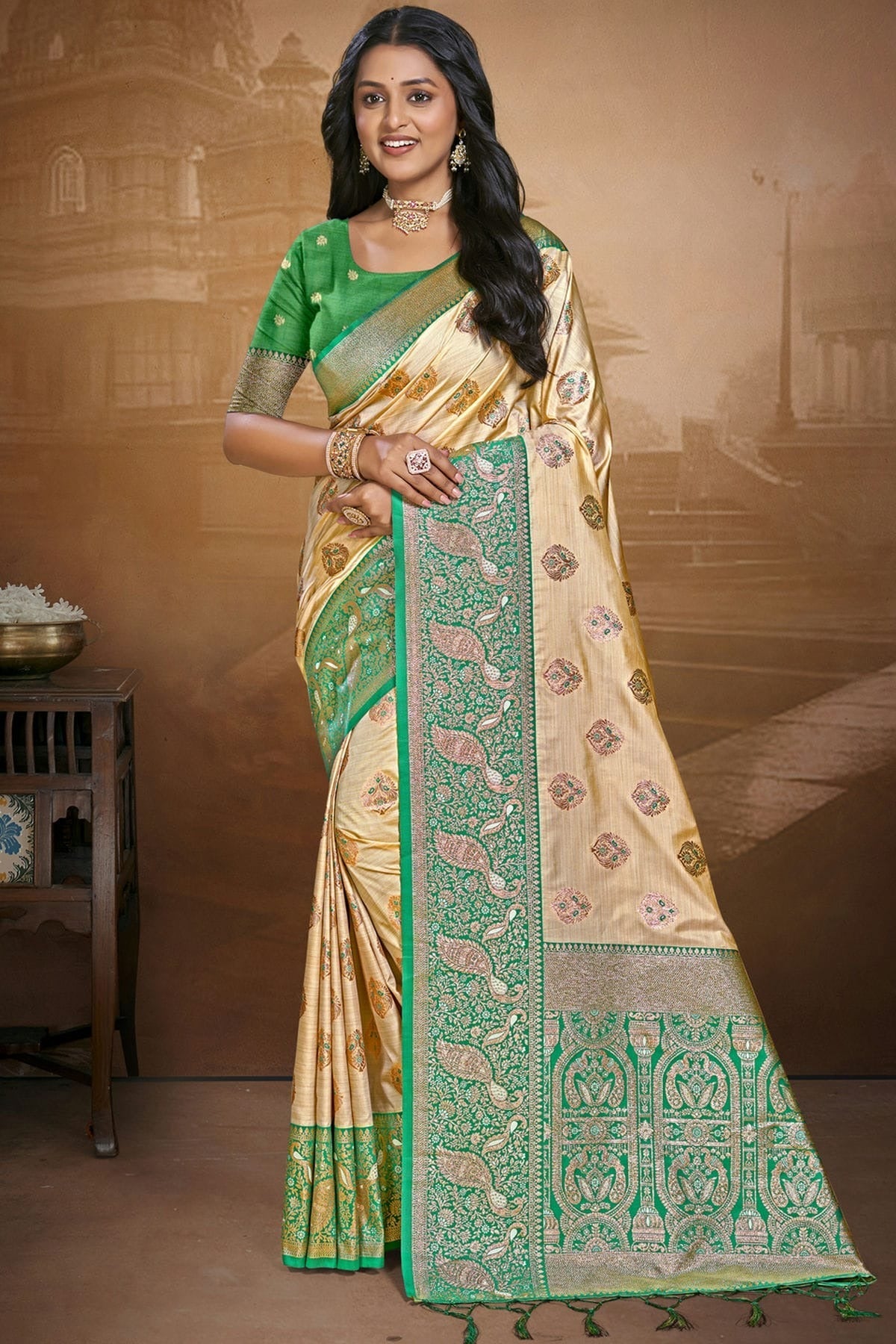 Green Colour Silk Woven Work Traditional Saree SD1103126
