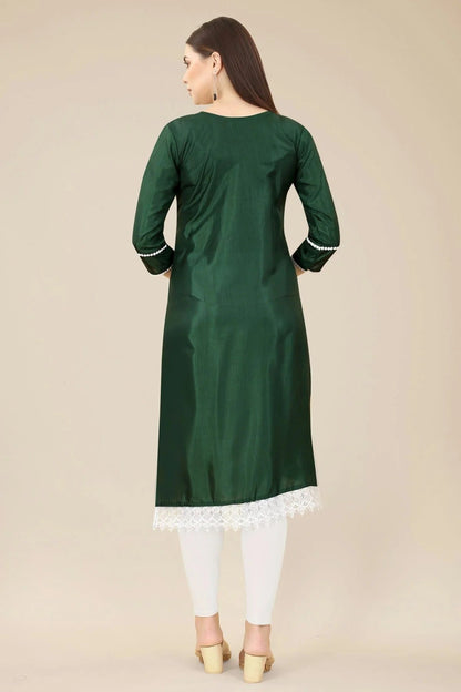 Green Colour Soft Silk Kurti KR1111020 A