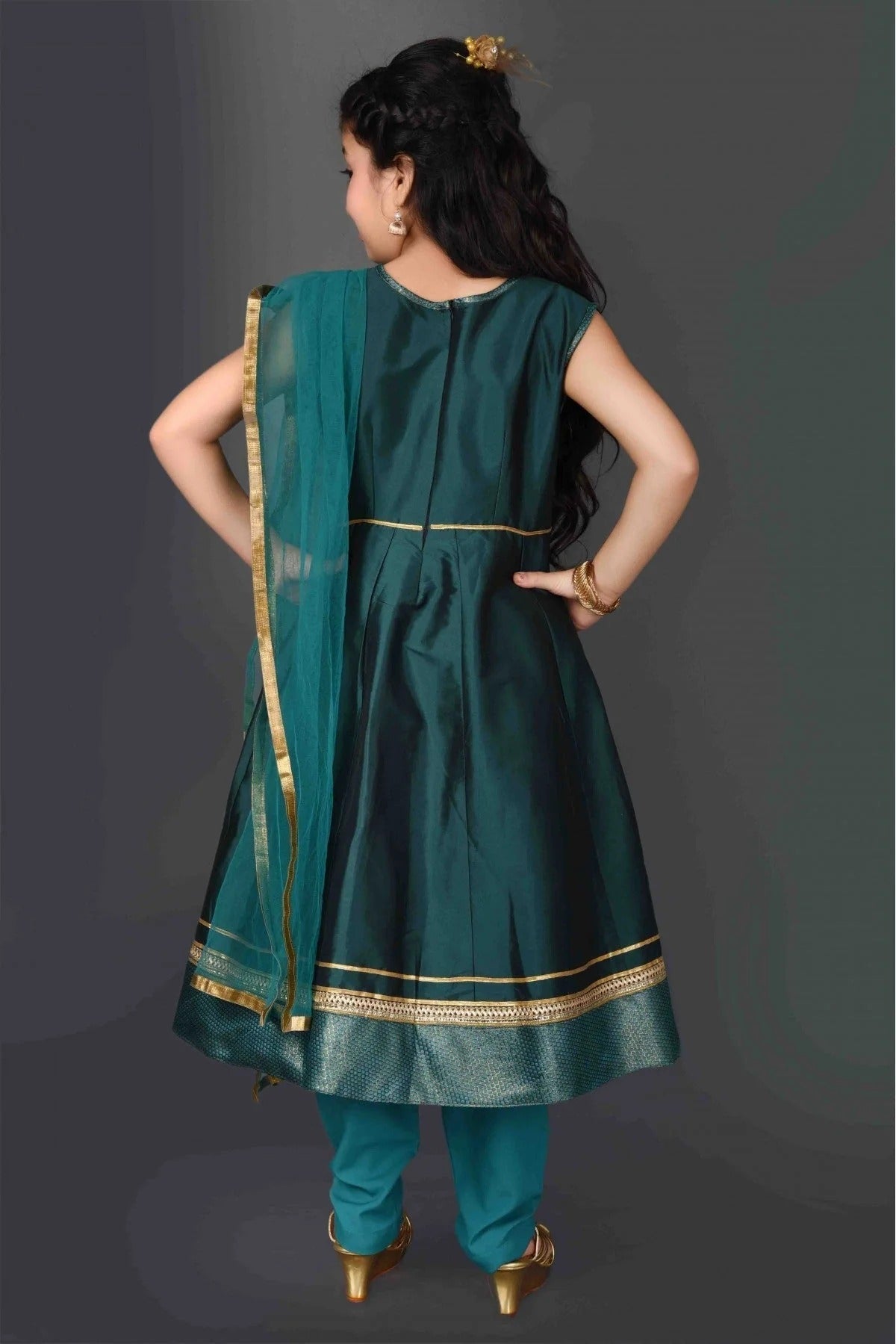 Green Colour Taffeta Embroidery Anarkali Suit GW1070049 A