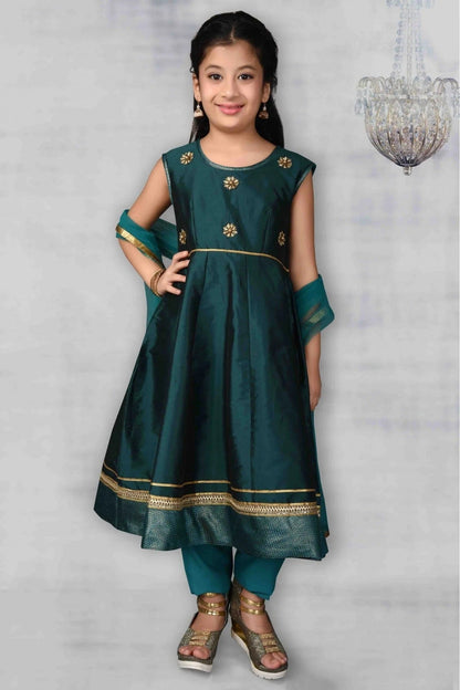 Green Colour Taffeta Embroidery Anarkali Suit GW1070049