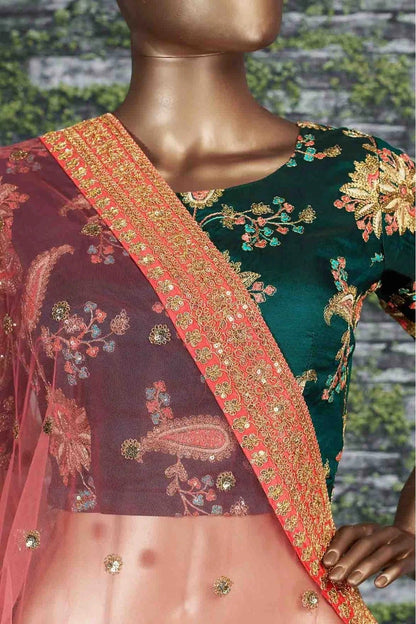 Green Colour Taffeta Silk Lehenga Choli LC1010024 B