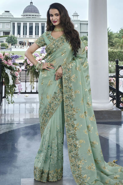 Green Colour Tissue Silk Designer Saree SD1110963