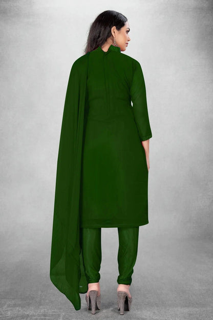 Green Colour Unstitched Georgette Churidar Suit US1160798 A