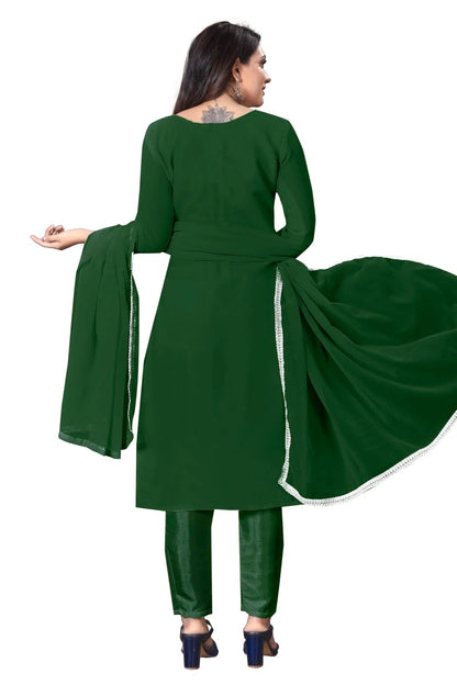 Green Colour Unstitched Georgette Straight Suit US1160627 A