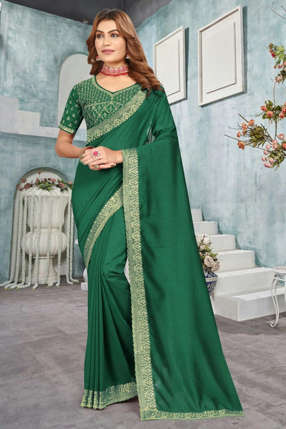 Green Colour Vichitra Bloming Designer Saree SD1091228