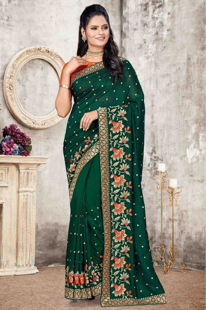 Green Colour Vichitra Silk Designer Saree SD1120686