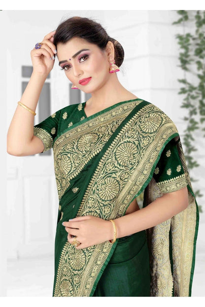 Green Colour Vichitra Silk Designer Saree SD1120708 A