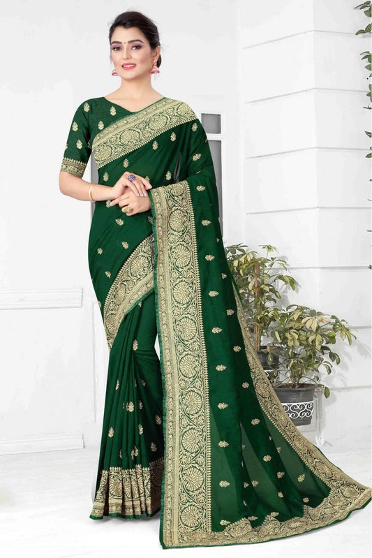 Green Colour Vichitra Silk Designer Saree SD1120708