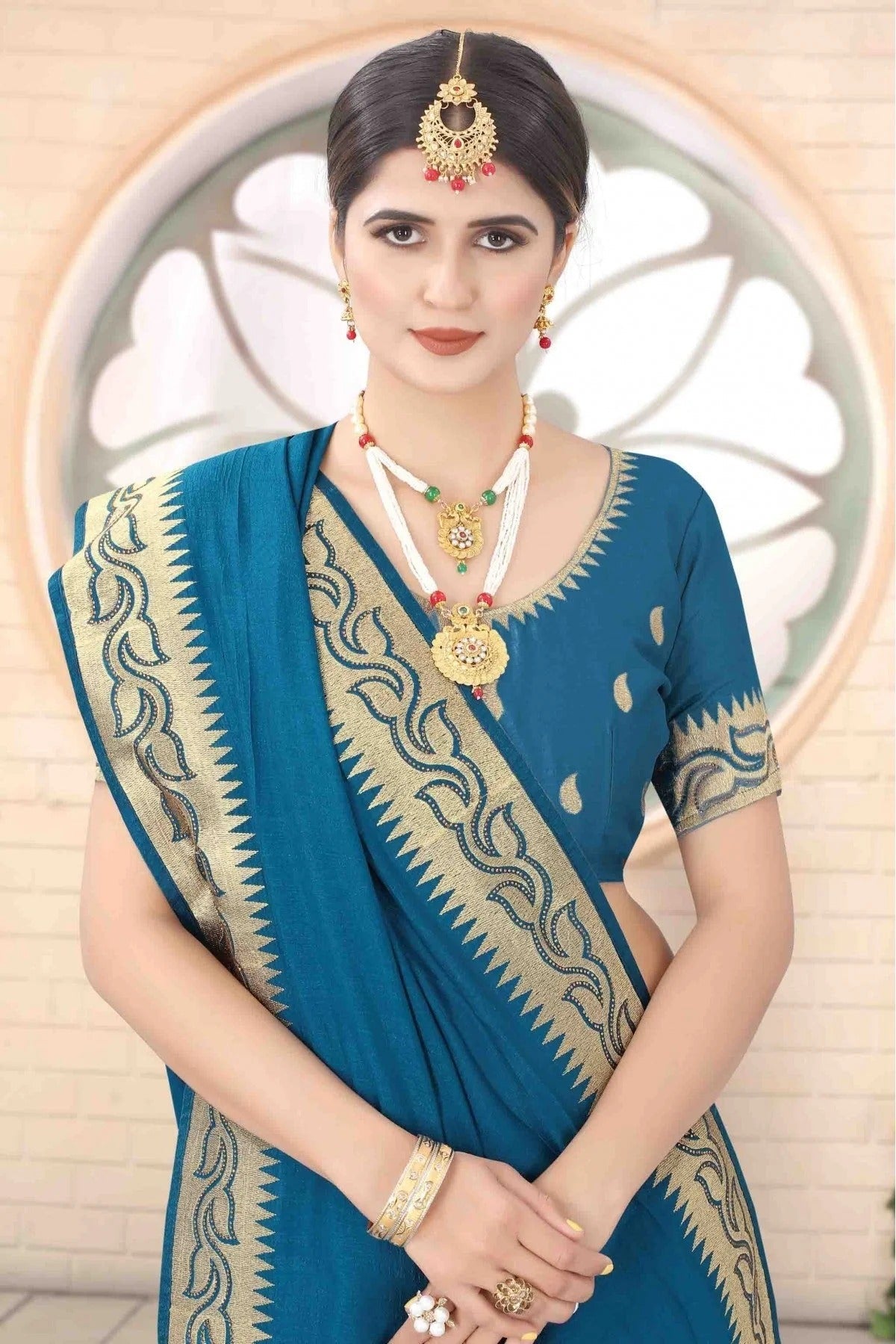 Green Colour Vichitra Silk Designer Saree SD1120736 A