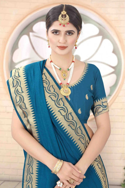 Green Colour Vichitra Silk Designer Saree SD1120736 A