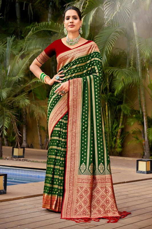 Green Colour Woven Work Banarasi Silk Saree SD1101774