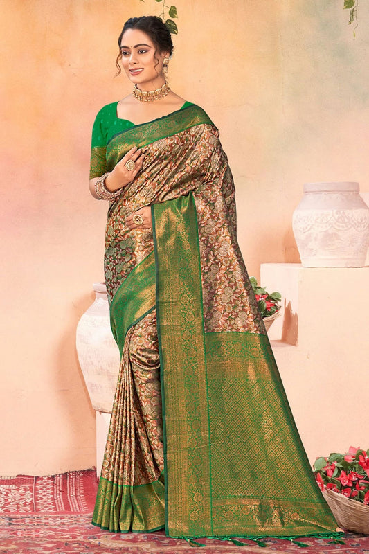 Green Colour Woven Work Kanjivaram Silk Saree SD1102050