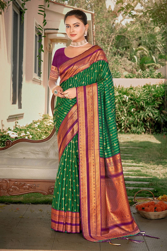 Green Colour Woven Work Silk Saree SD1102269