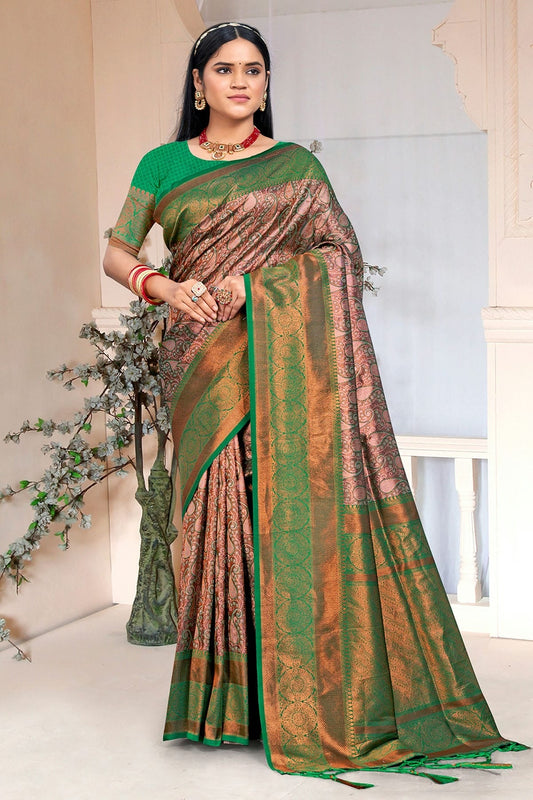 Green Colour Woven Work Silk Saree SD1102274