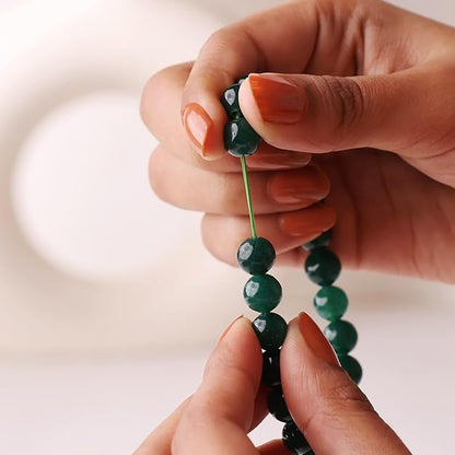 Green Jade 8mm Round Beads Bracelet – Natural Prosperity & Harmony Crystal Bracelet