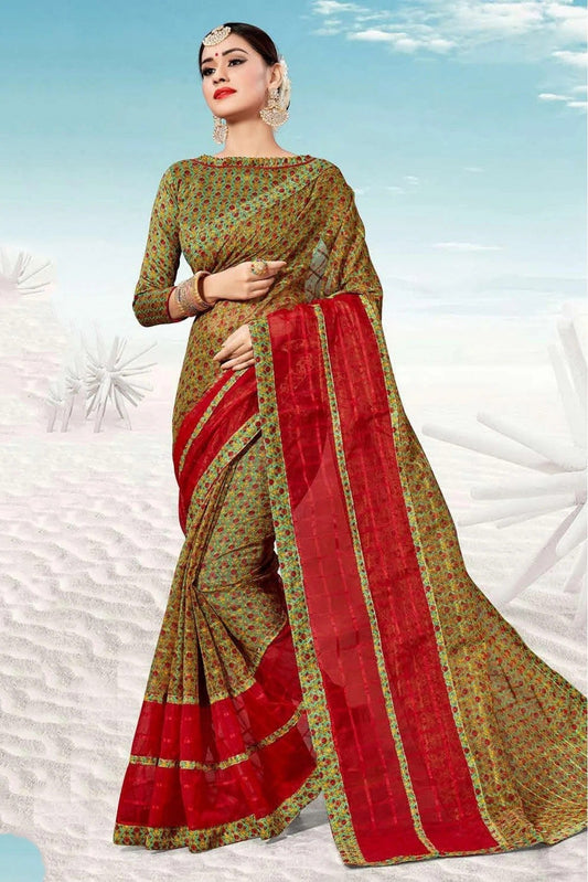 Green and Red Colour Kota Traditional Saree SD1100737