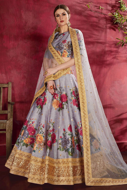 Grey Banglori Silk Designer Lehenga Choli LC1010144 A