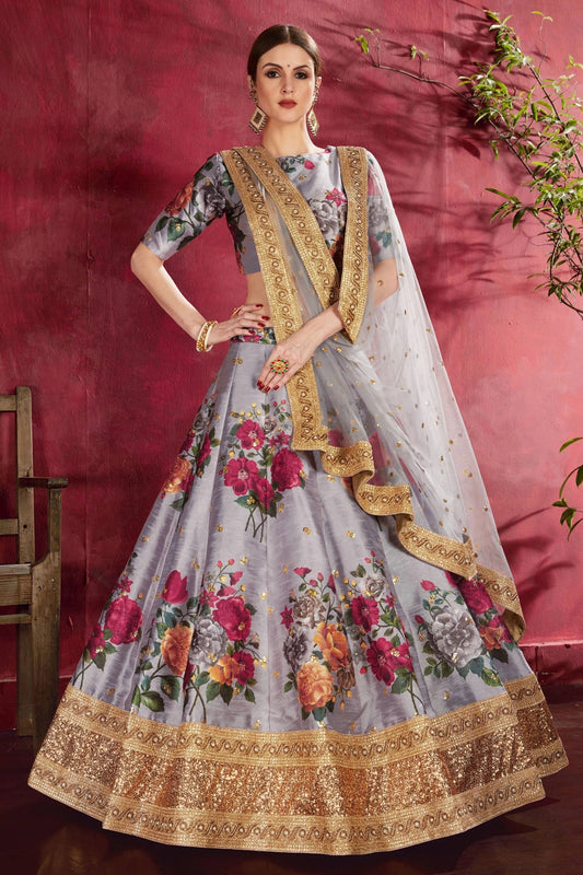 Grey Banglori Silk Designer Lehenga Choli LC1010144