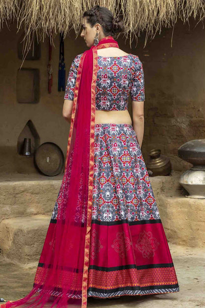 Grey Colour Art Silk Printed Lehenga Choli LC1150044 A