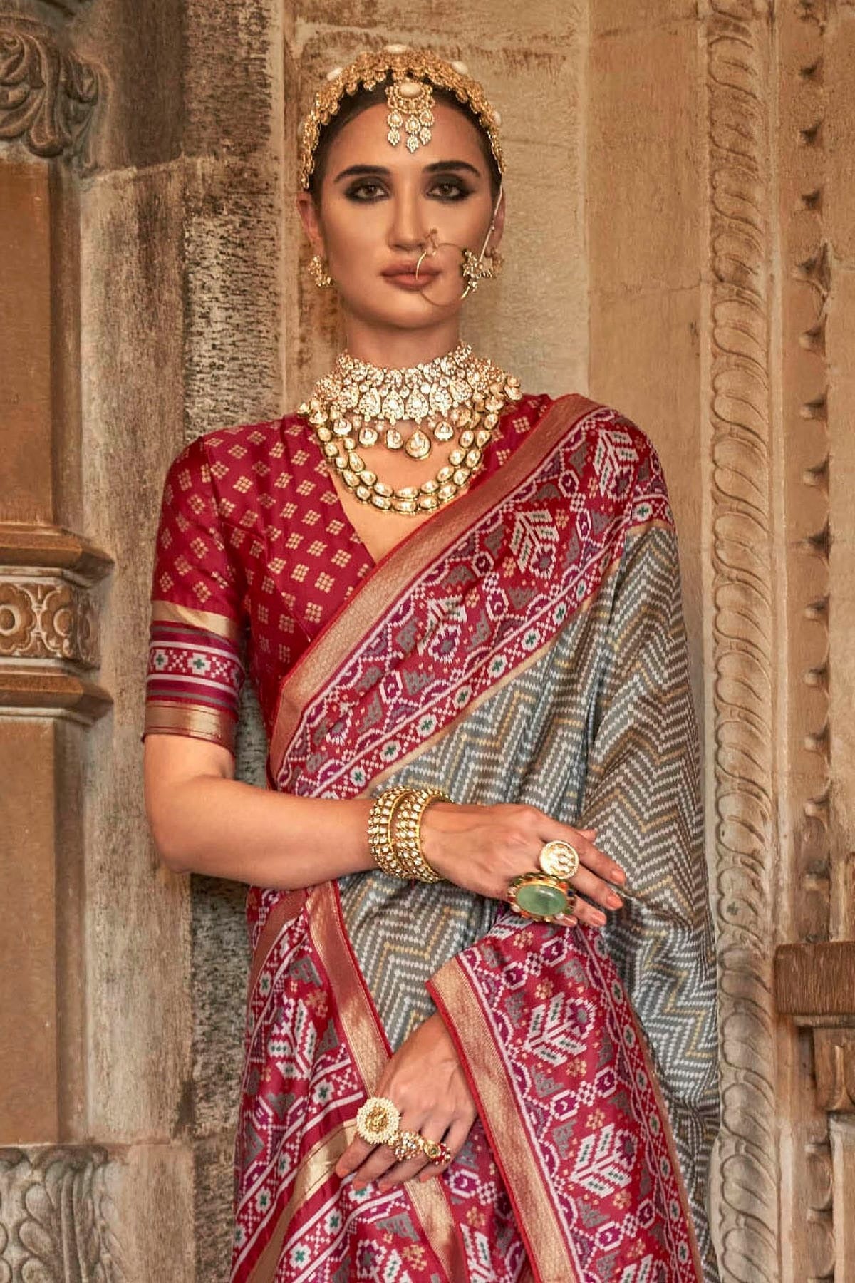 Grey Colour Banarasi Silk Saree SD1110267 A