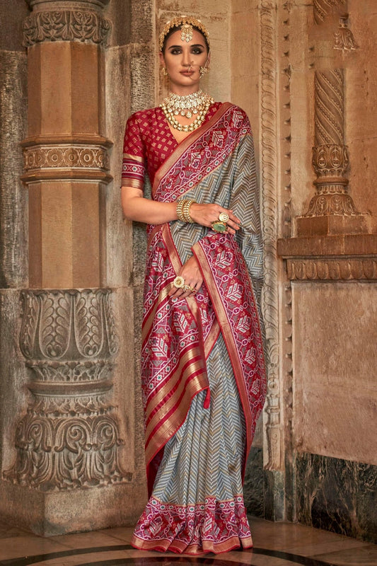 Grey Colour Banarasi Silk Saree SD1110267